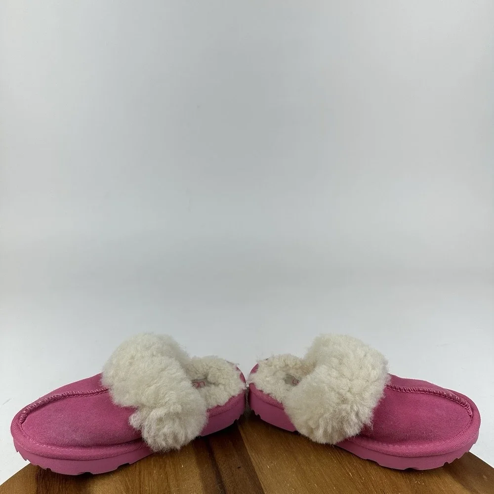 Little Kids Girls UGG Cozy II Pink Suede Shearling Comfort Slippers Size 10 C